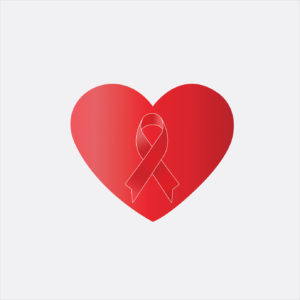 red ribbon in heart shape,heart , aids day awareness ,